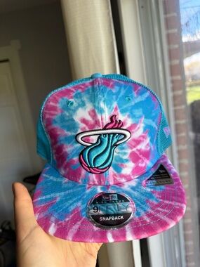New Era Miami Heat Tie Dye 9FIFTY Snapback Hat High Crown
